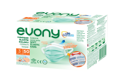 EVONY ELASTİK KULAKLIKLI MASKE YEŞİL 50'Lİ