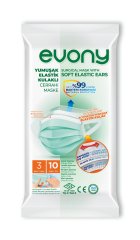 Evony Elastik Kulaklıklı Cerrahi Maske 10`lu