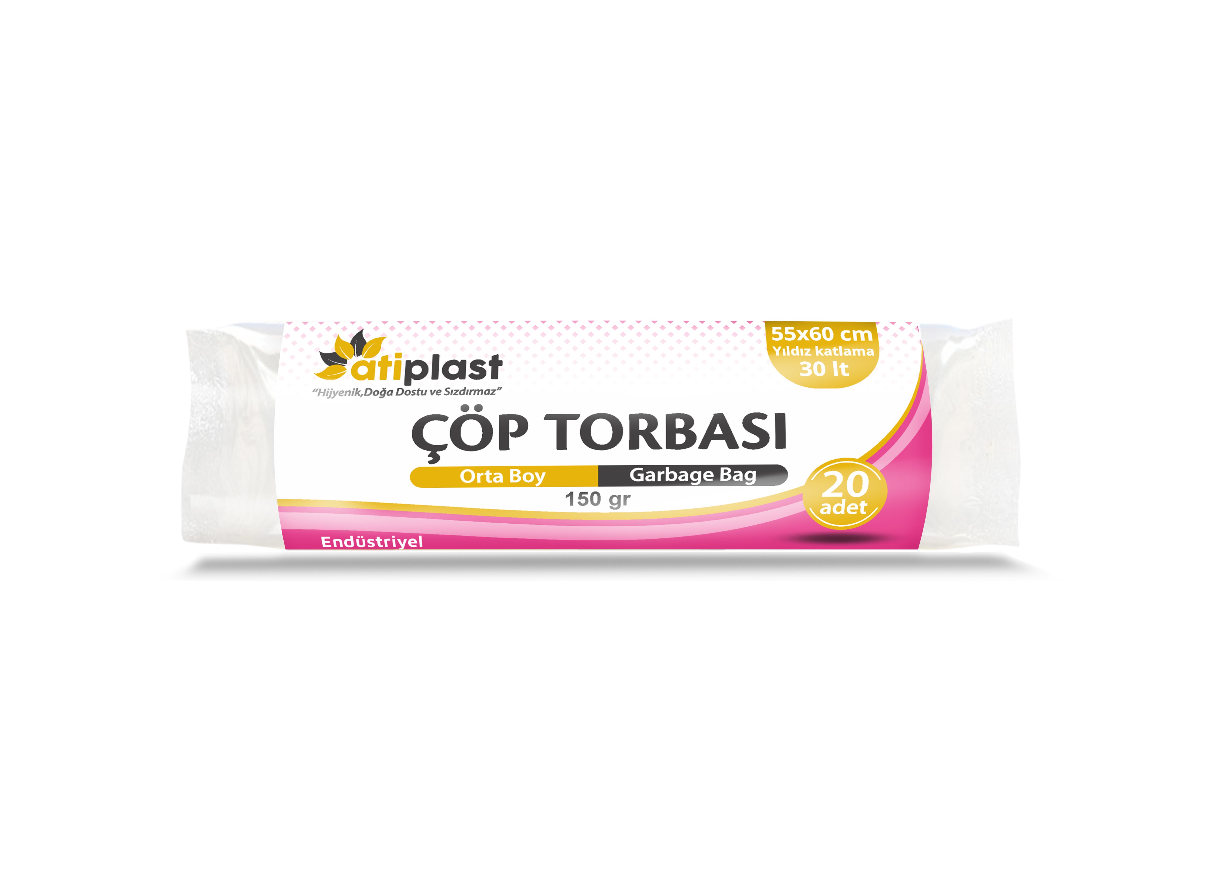 Atiplast Endüstriyel Orta Boy Çöp Torbası 55x60 150 Gr Siyah