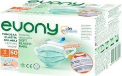 Evony Elastik Kulaklı Cerrahi Maske 50'li