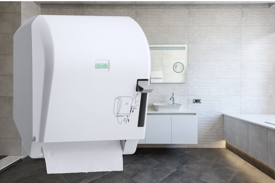 Vialli Levercut Rulo Kağıt Havlu Dispenseri Beyaz K8